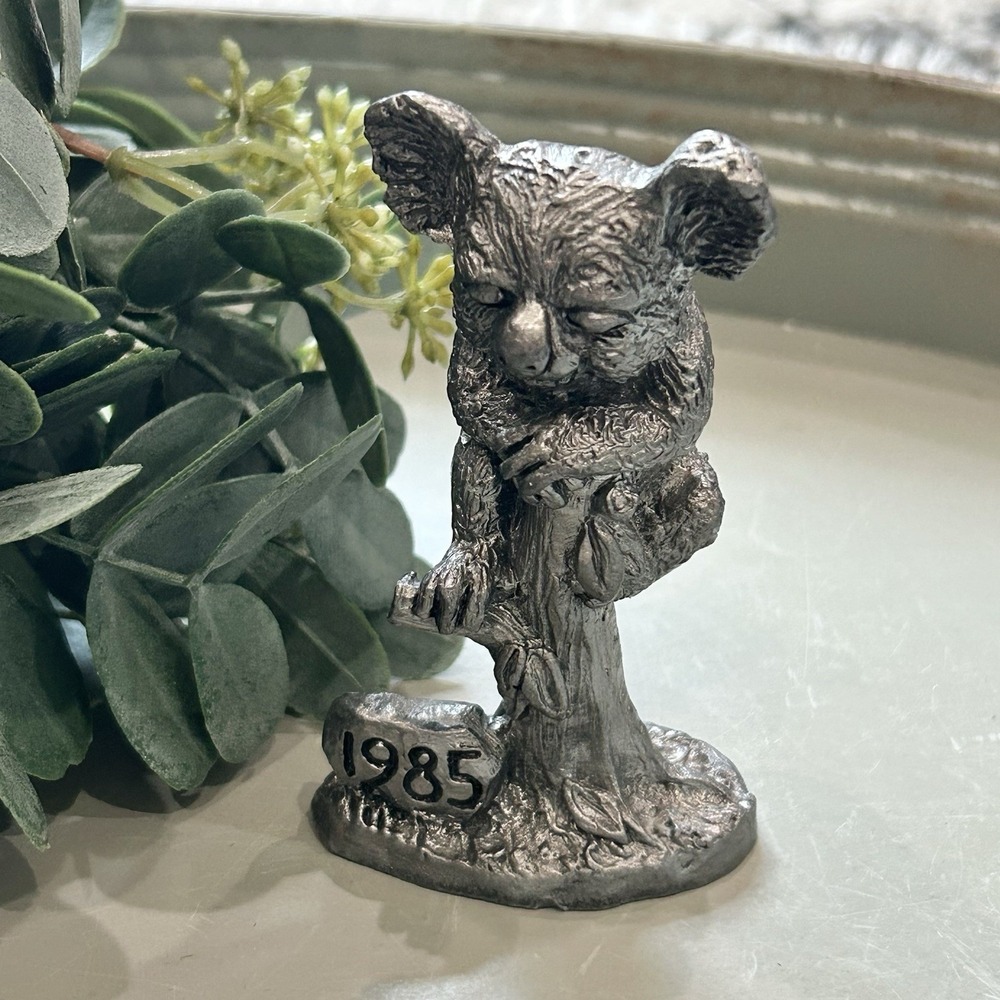 Vintage M A‎ RICKER Pewter 3.5" Koala Bear #2484 1985 SIGNED